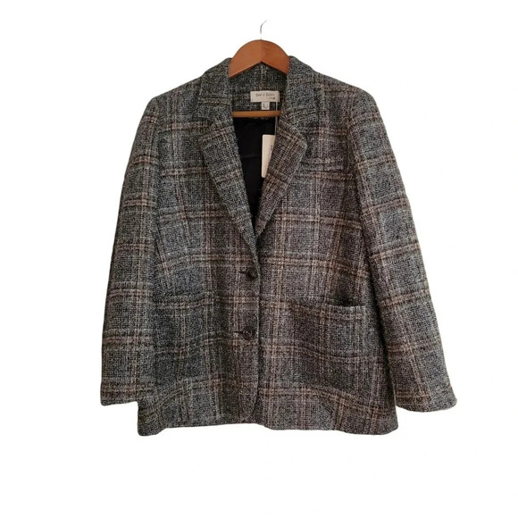 See U SOON Gray Plaid Blazer Jacket  Longsleeves Size S WOMEN'S - Picture 2 of 12